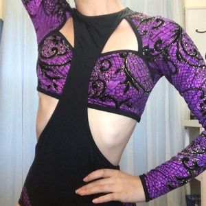 jazz costume purple sparkles leotard